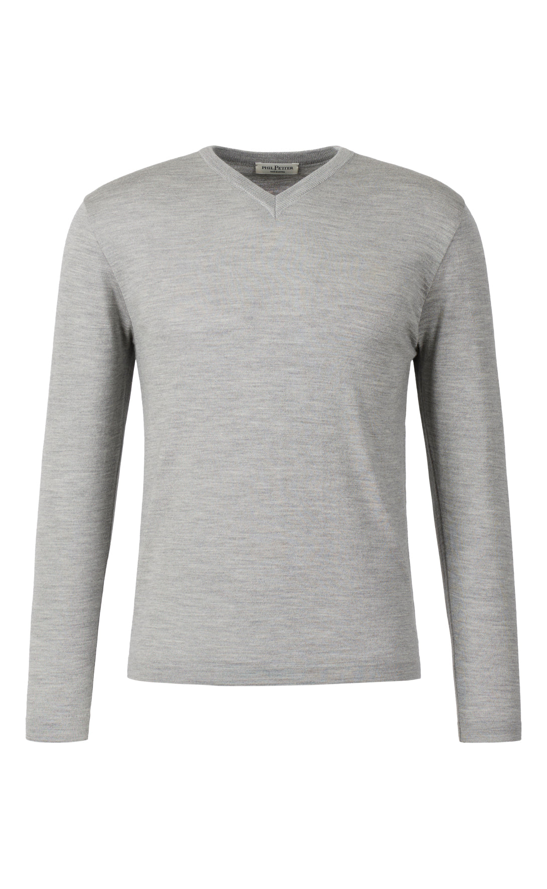 V-neck sweater made of extra-fine Merino silk, regular fit