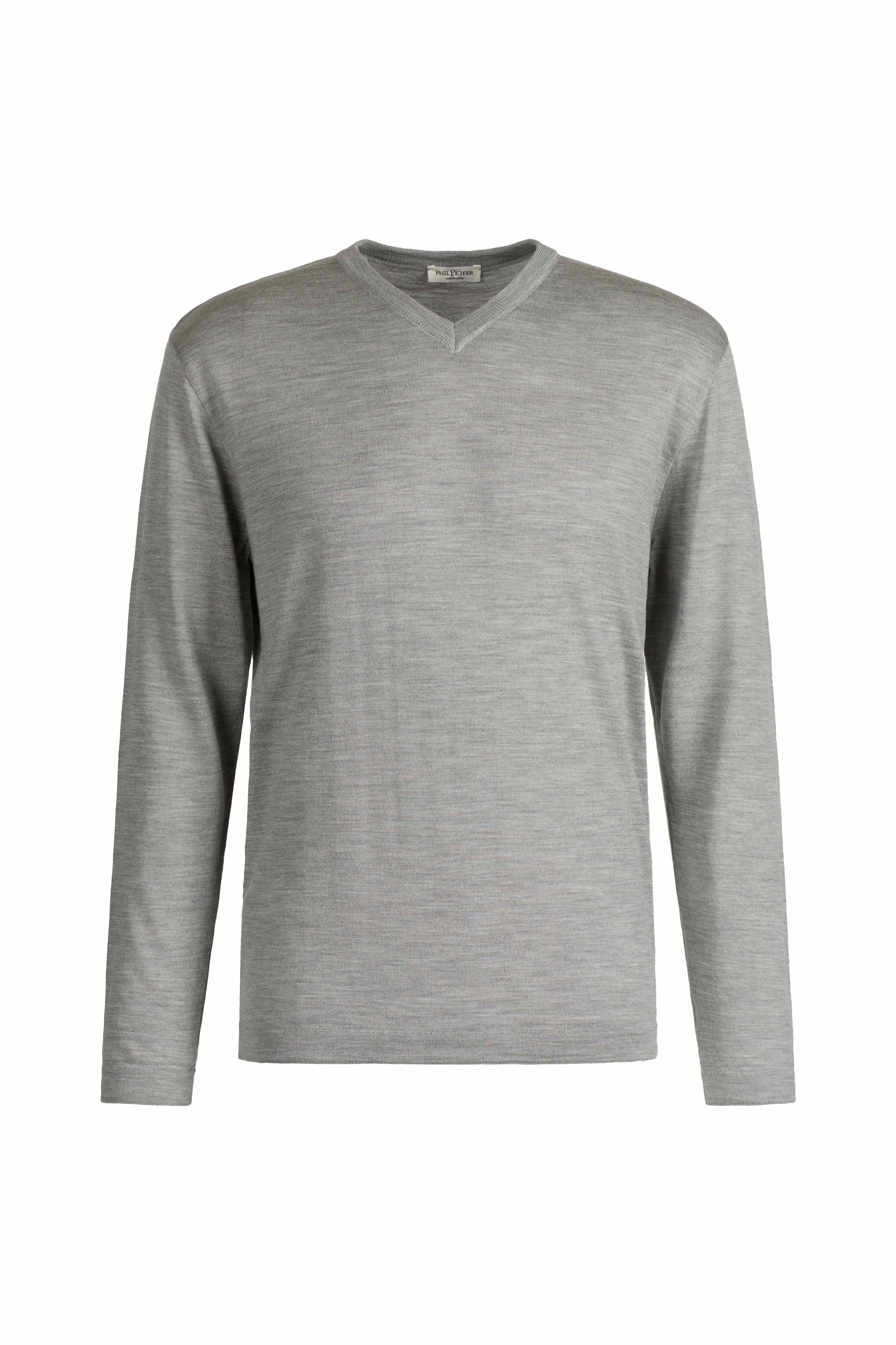 V-neck sweater made of extra-fine Merino silk, regular fit