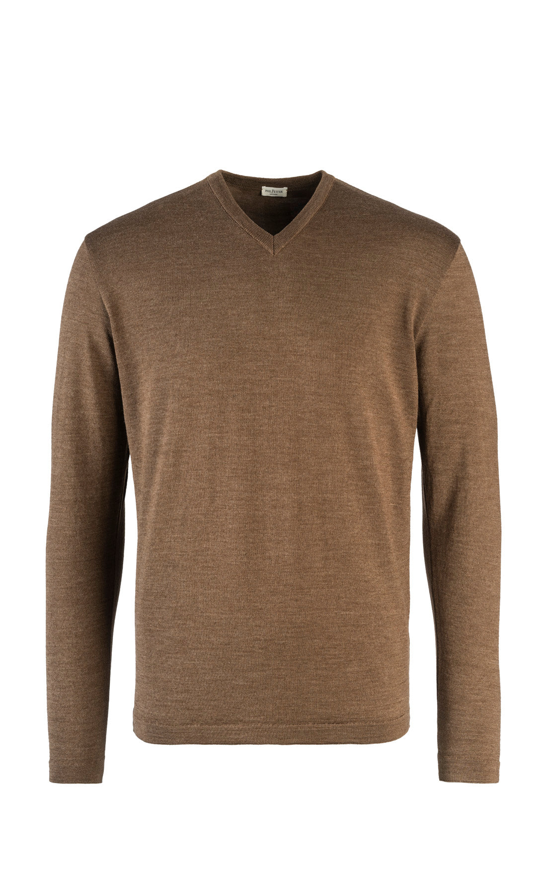 V-neck sweater made of extra-fine Merino silk, regular fit