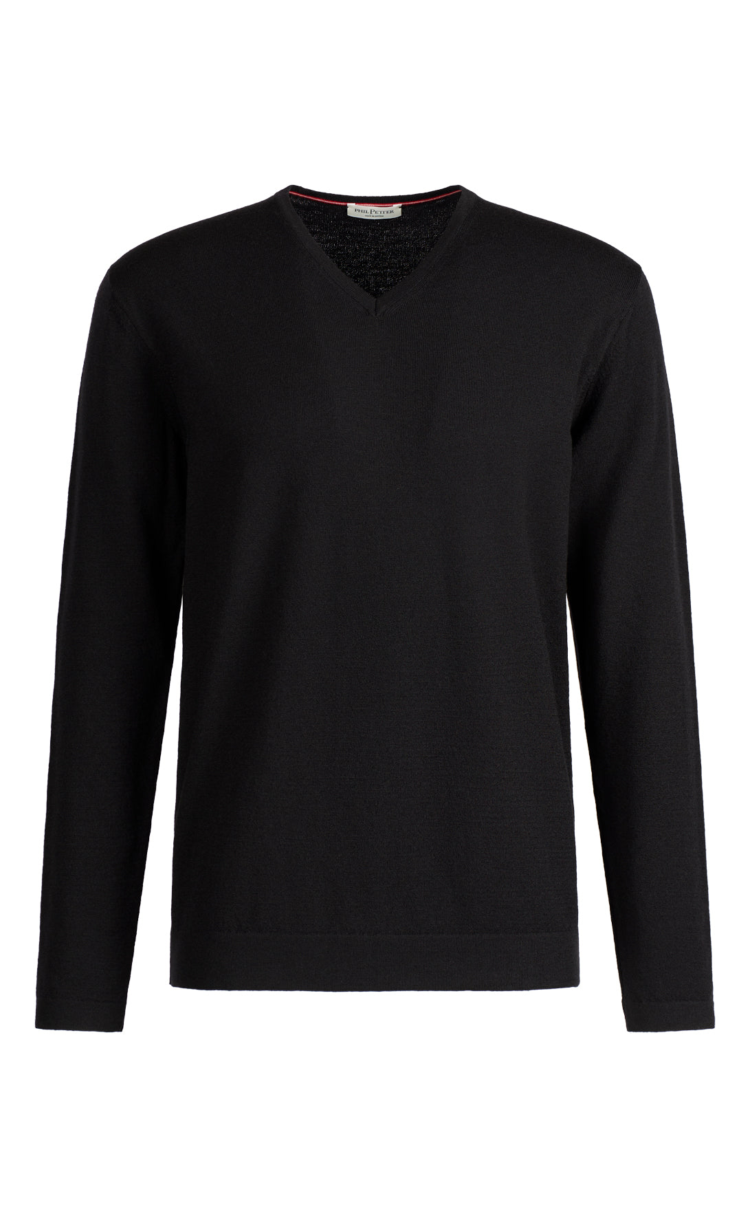 V-neck sweater made of stretchy merino wool