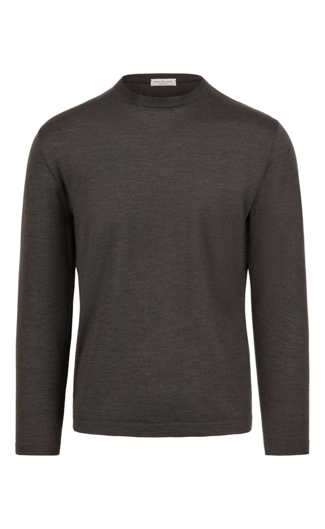 Crew neck sweater made of extra-fine Merino silk, regular fit