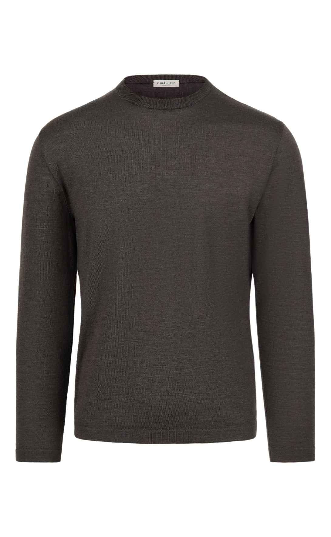 Crew neck sweater made of extra-fine Merino silk, regular fit