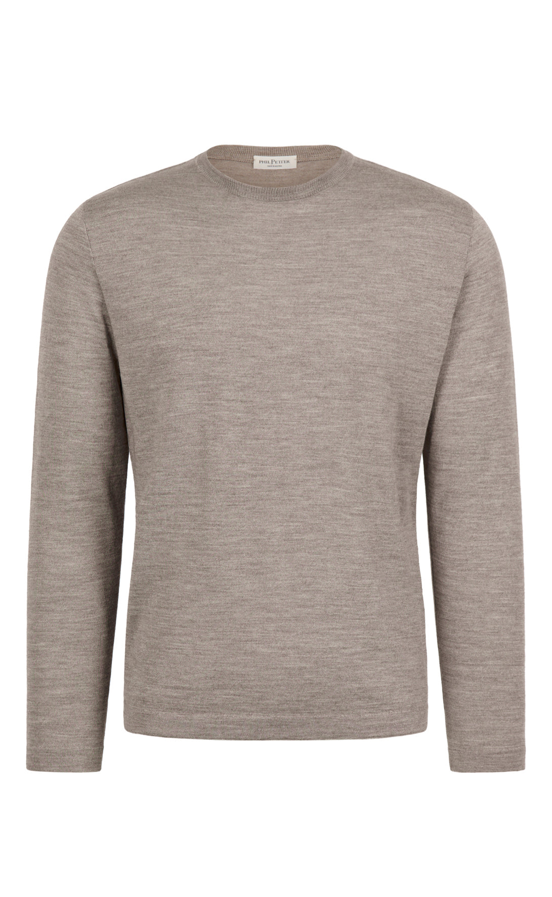 Crew neck sweater made of extra-fine Merino silk, regular fit