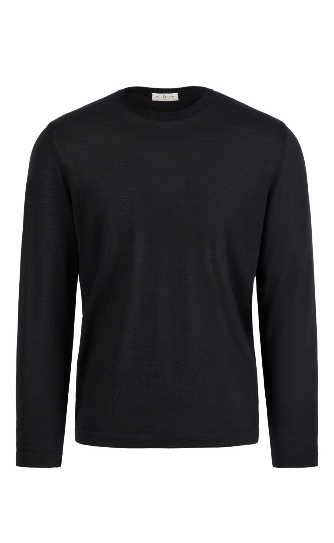 Crew neck sweater made of extra-fine Merino silk, regular fit