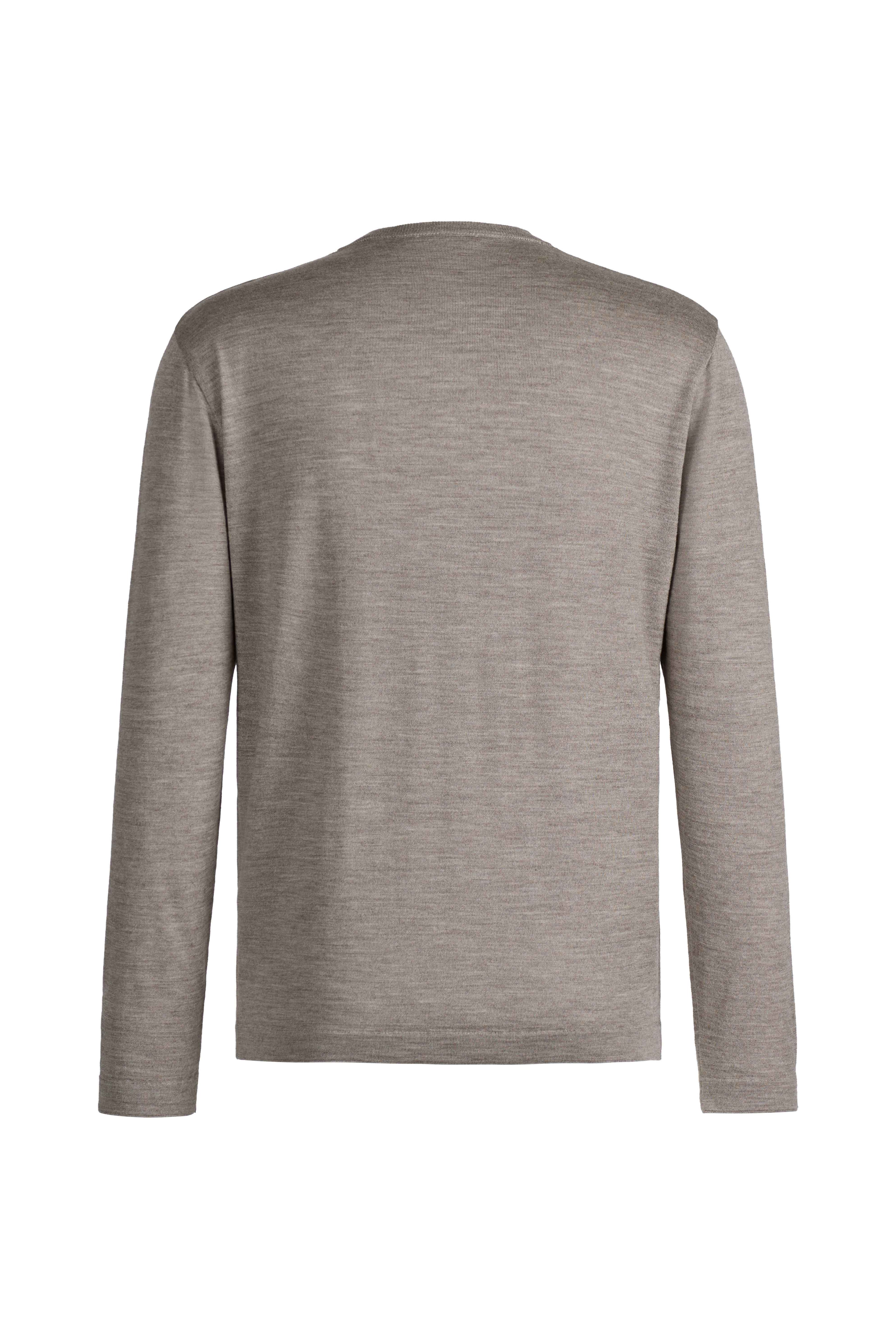 Crew neck sweater made of extra-fine Merino silk, regular fit