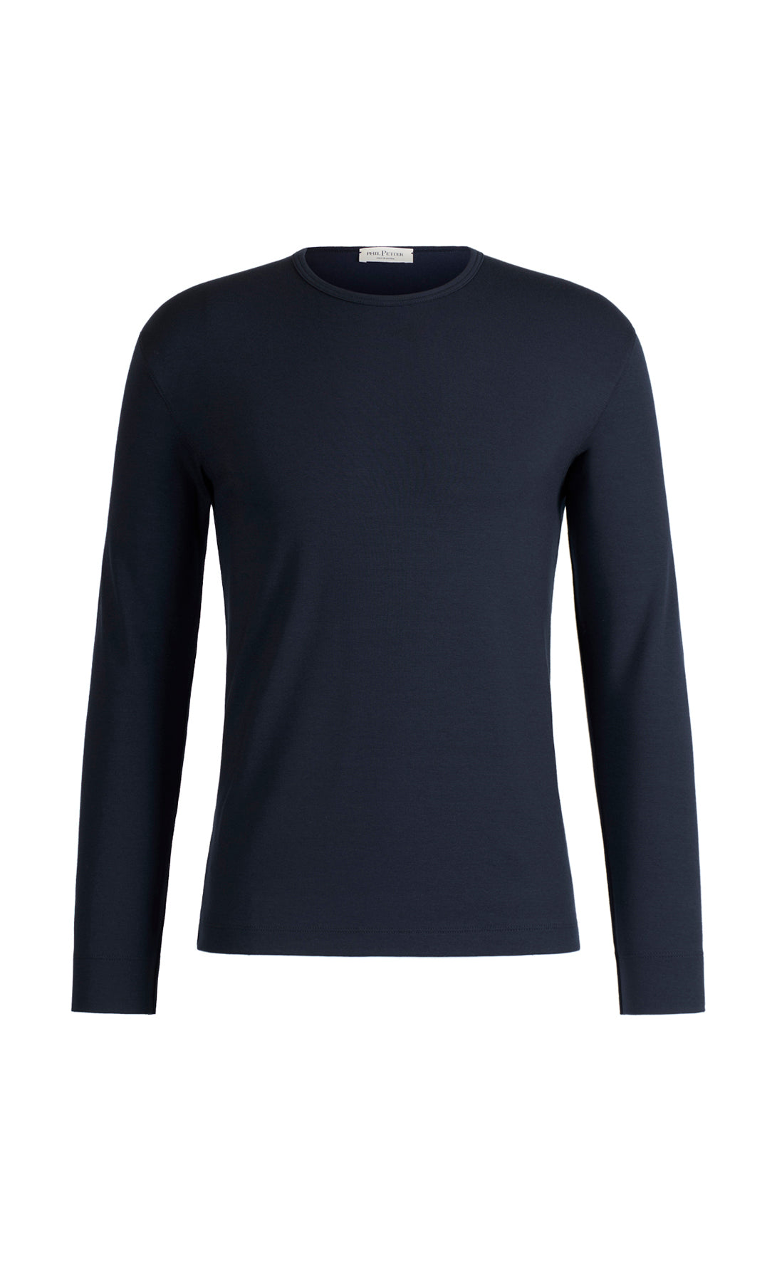 Round neck shirt made of premium jersey, long sleeve, regular fit