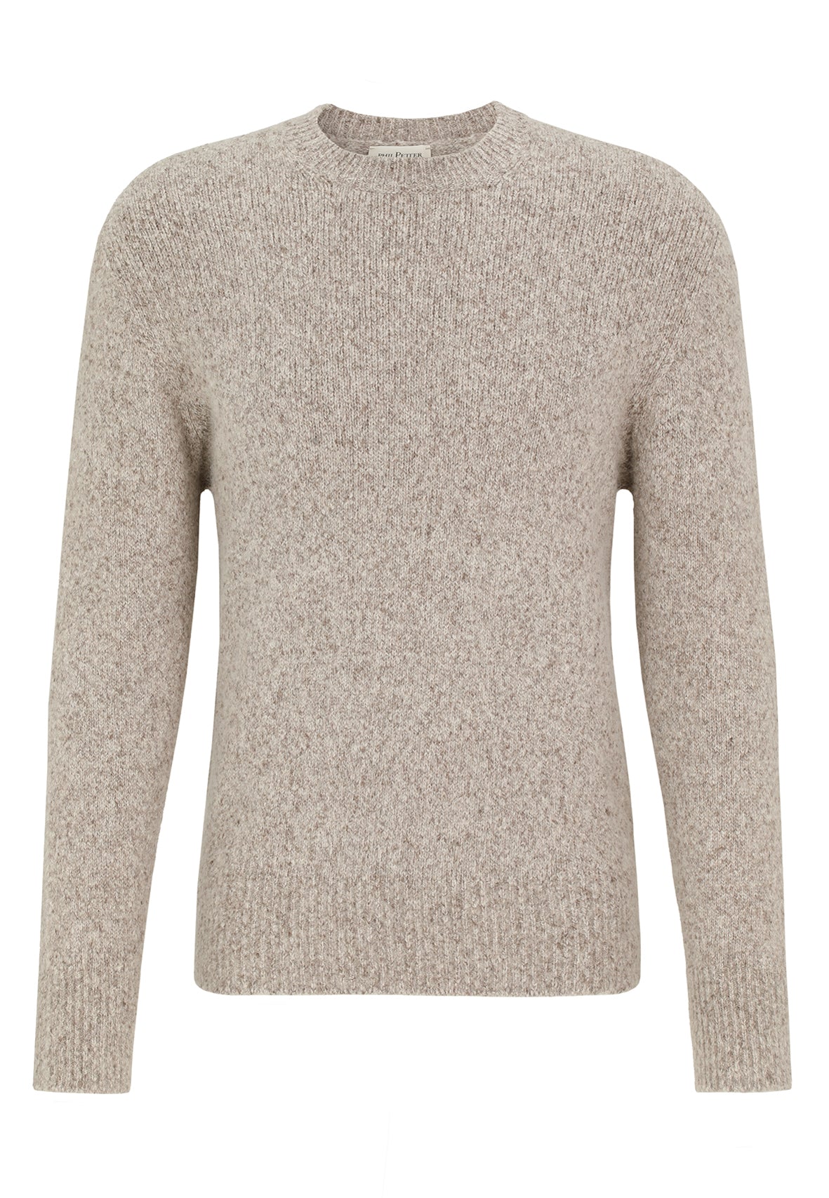 Super soft round neck sweater in tweed look, relaxed fit
