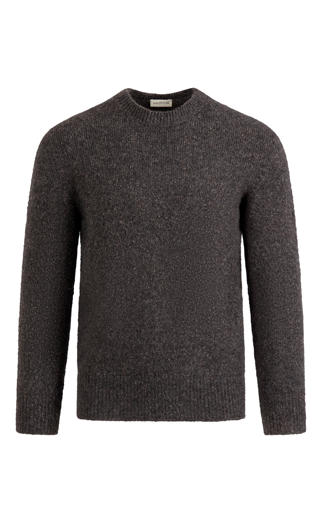 Super soft round neck sweater in tweed look, relaxed fit