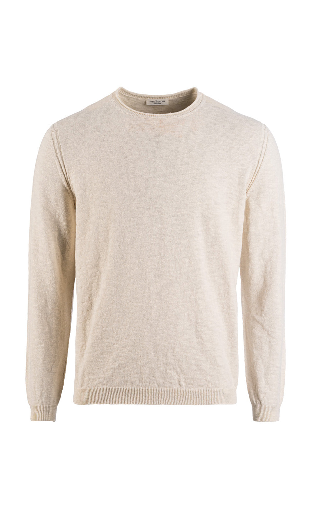 Sweater in soft cotton slub yarn, relaxed fit
