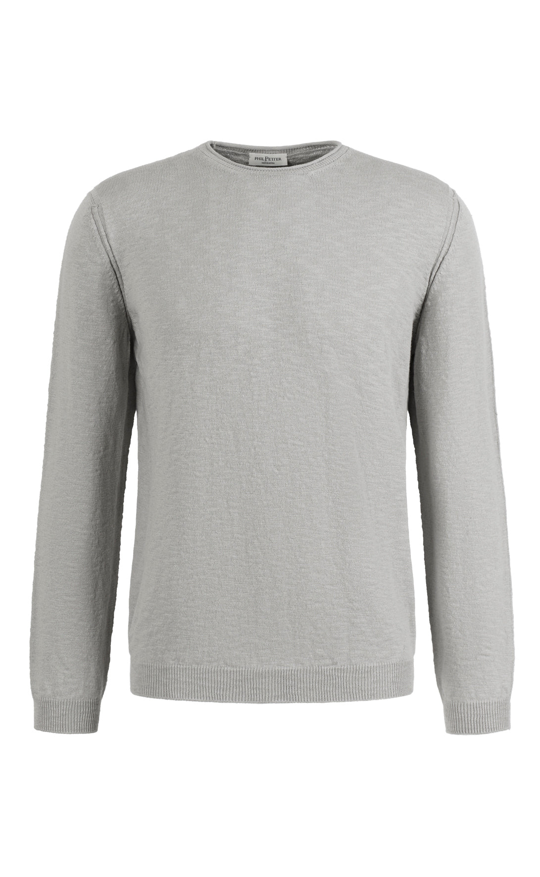 Sweater in soft cotton slub yarn, relaxed fit