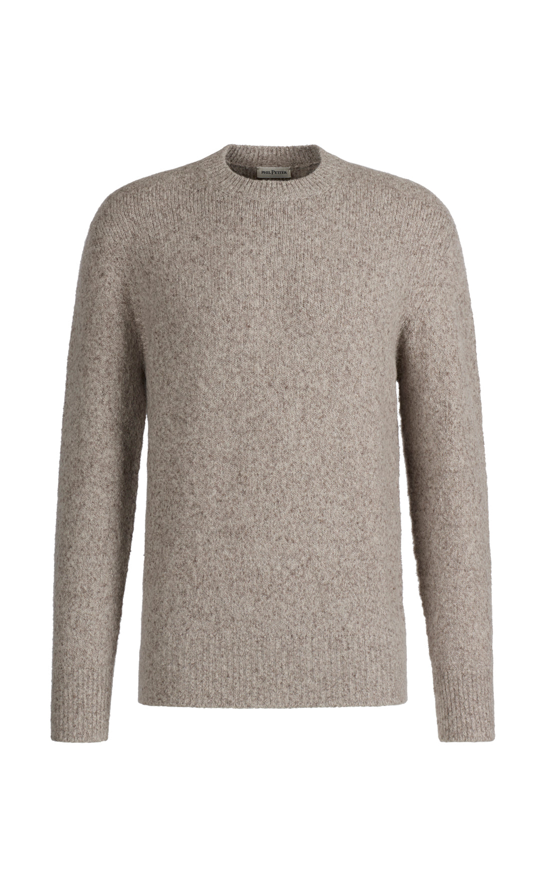 Seamlessly knitted sweater in super-soft tweed yarn, relaxed fit