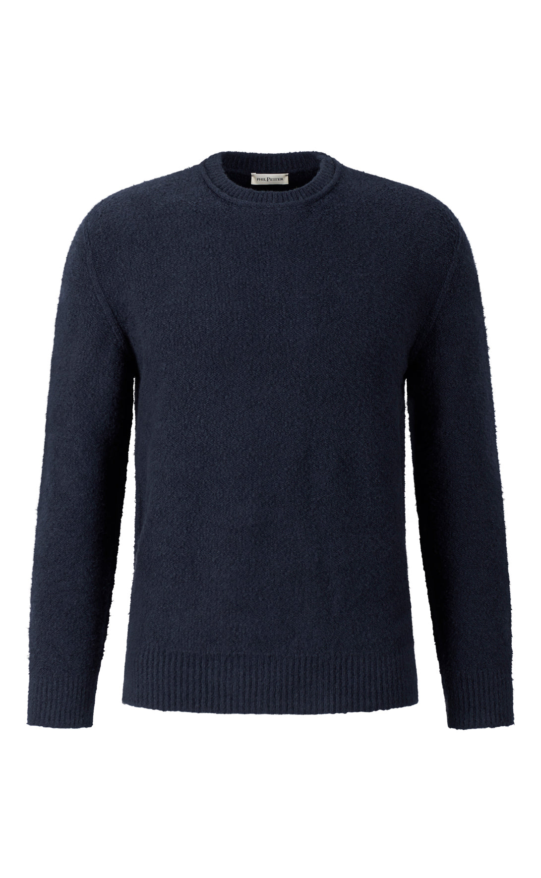 Nahtlos gestrickter Rundhals-Pullover aus hautfreundlicher Winterbaumwolle, relaxed fit