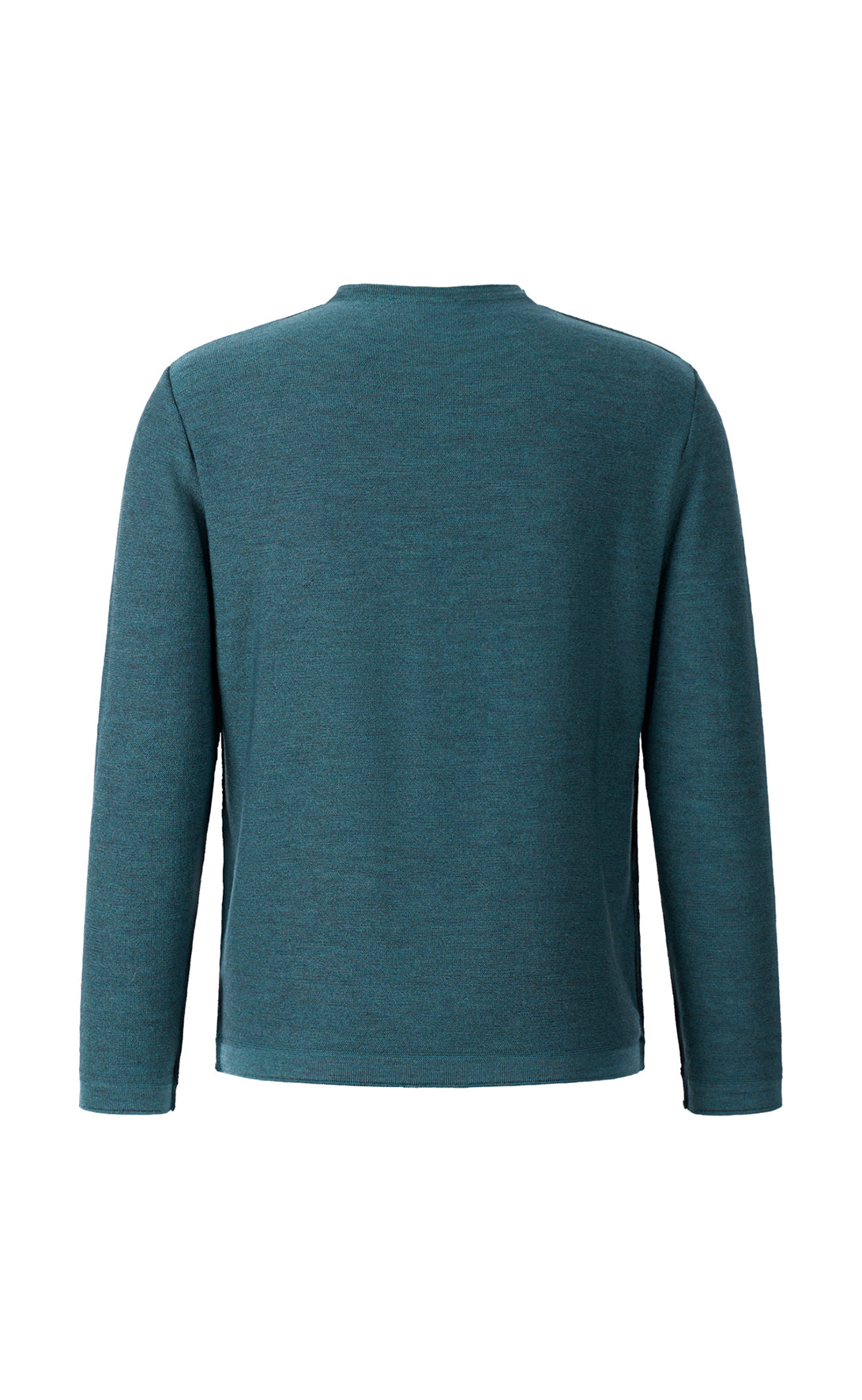 Lightweight double-face sweater: merino wool on the outside, cotton on the inside, relaxed fit