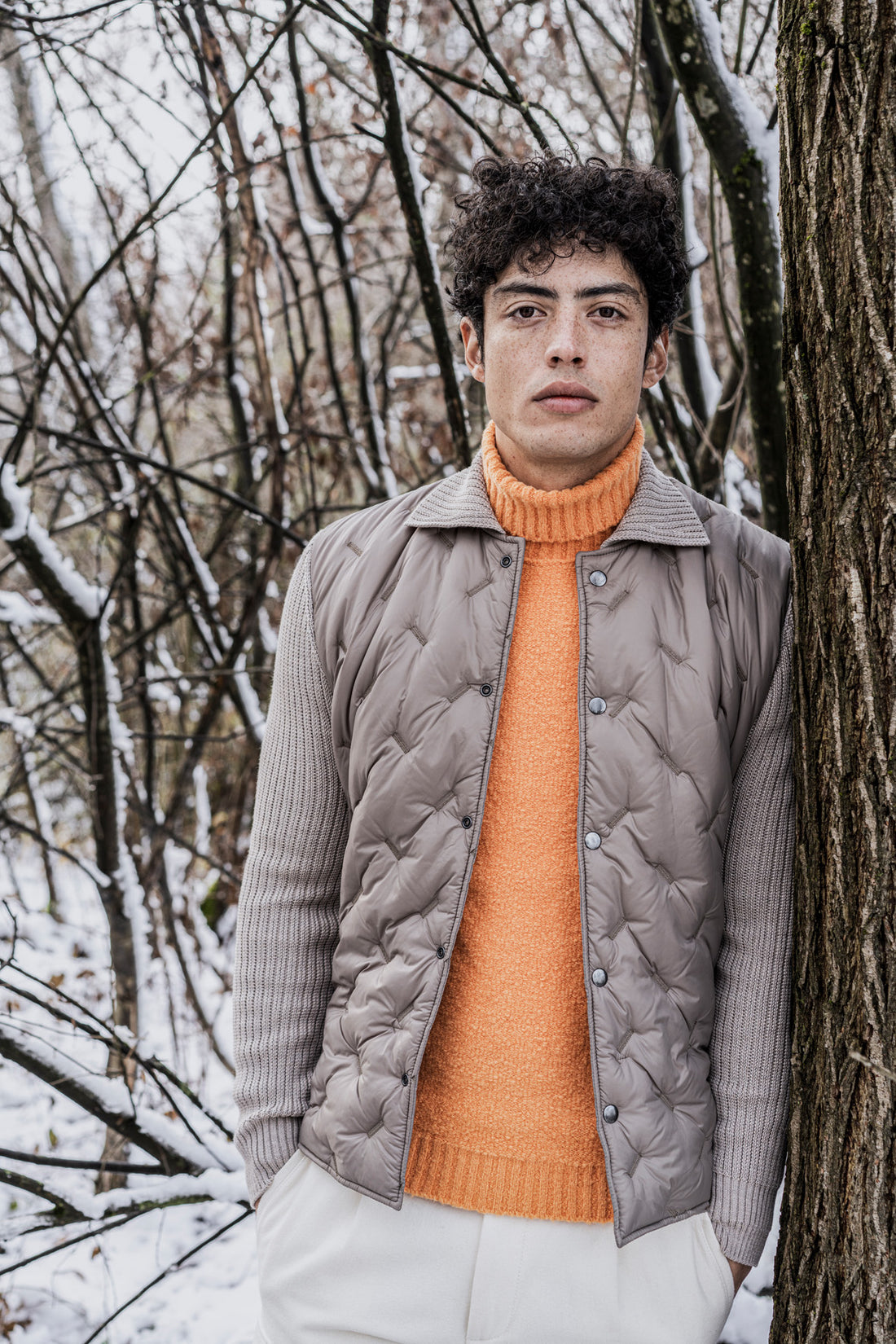 Quilted Overshirt Hybrid with Knit