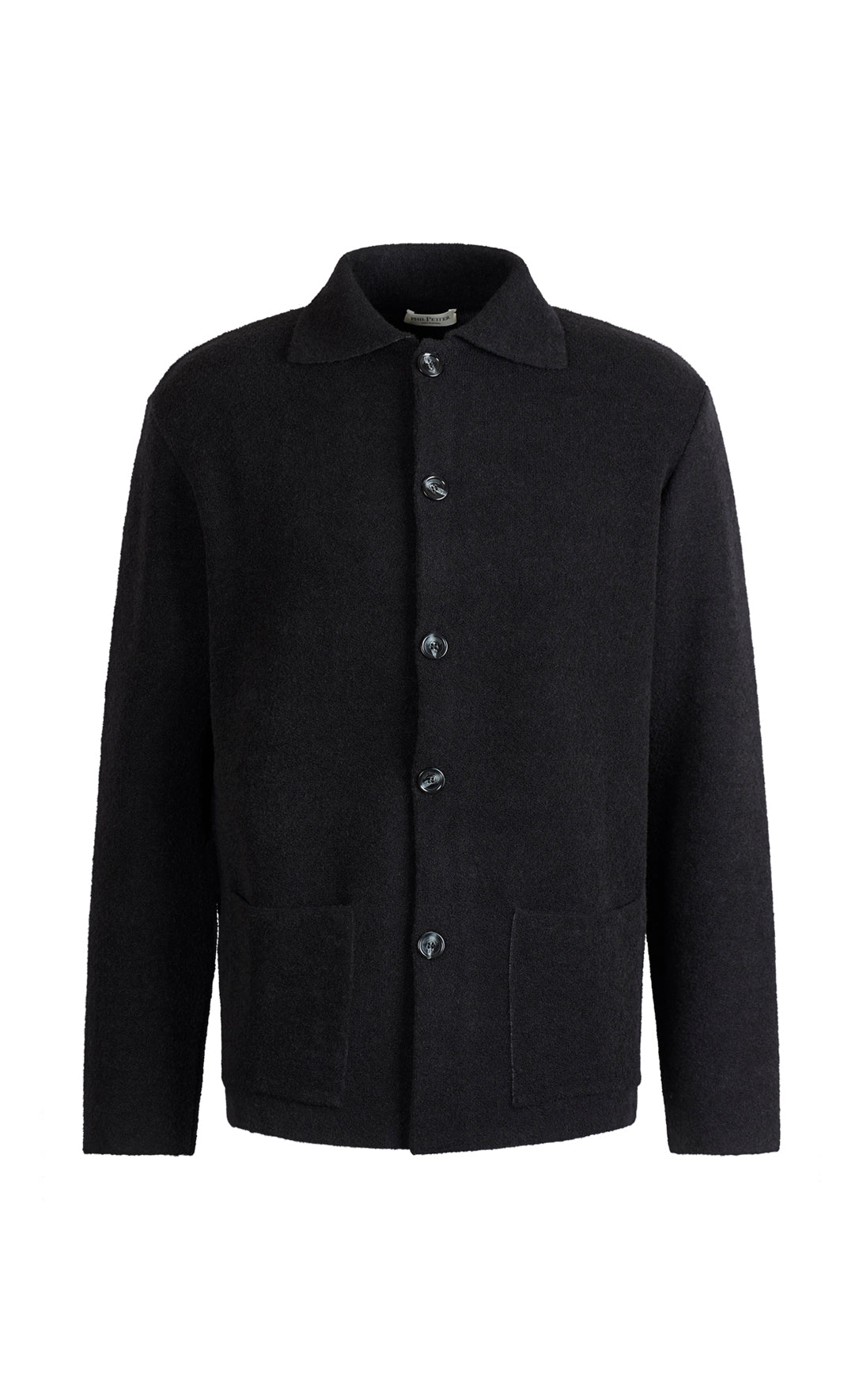 Overshirt made of merino bouclé, double-face knit, relaxed fit