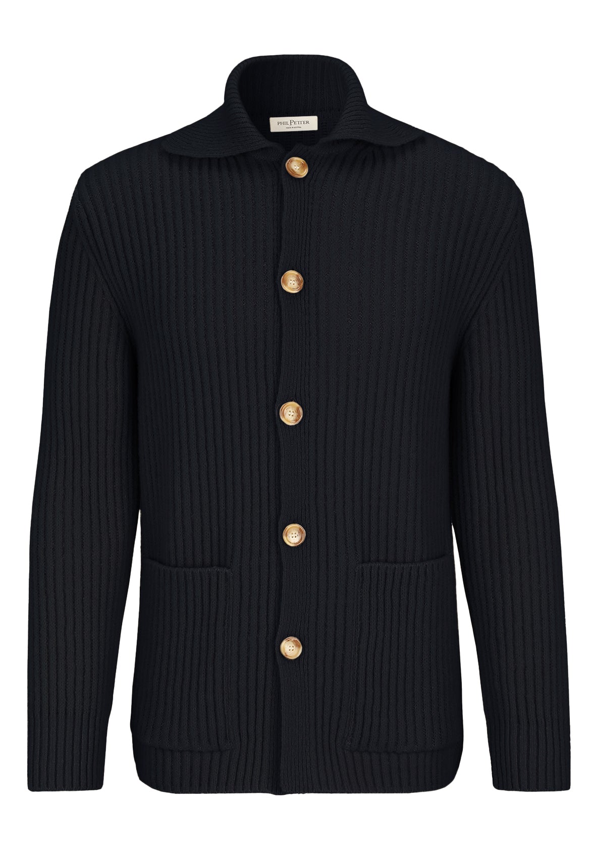 Overshirt made of lightweight Merino bouclé yarn with a ribbed structure, relaxed fit