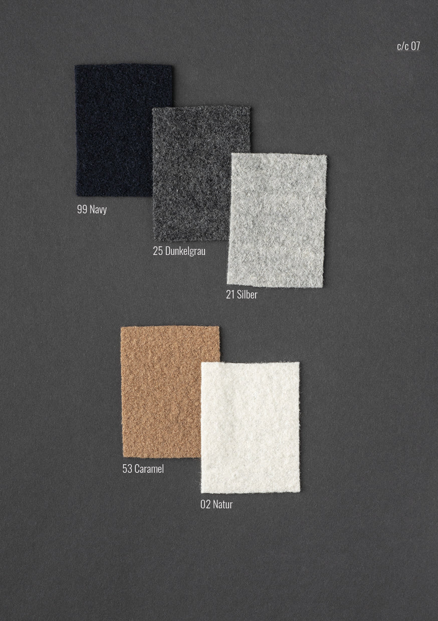 Blouson made of 100% felted merino wool with knitted collar, relaxed fit