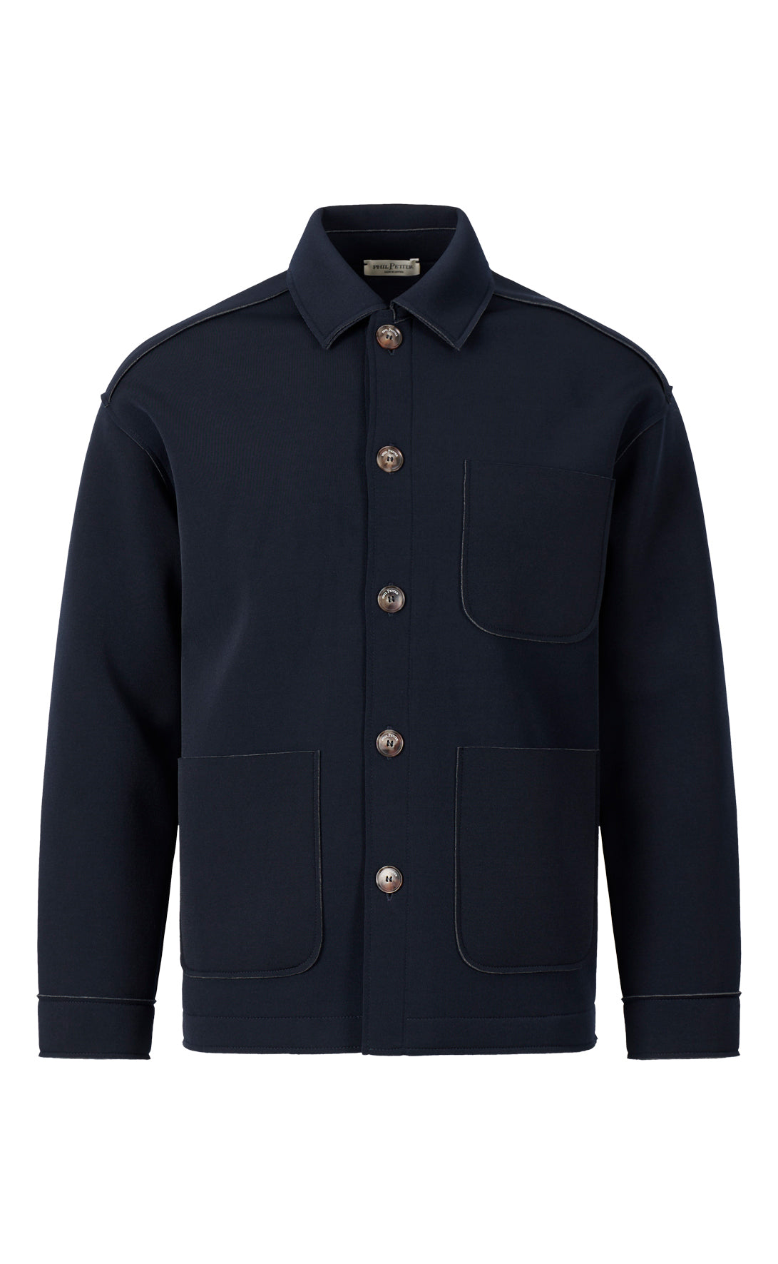 Overshirt aus gebondetem Stretch-Jersey, innen weiche Viskose, Relaxed Fit