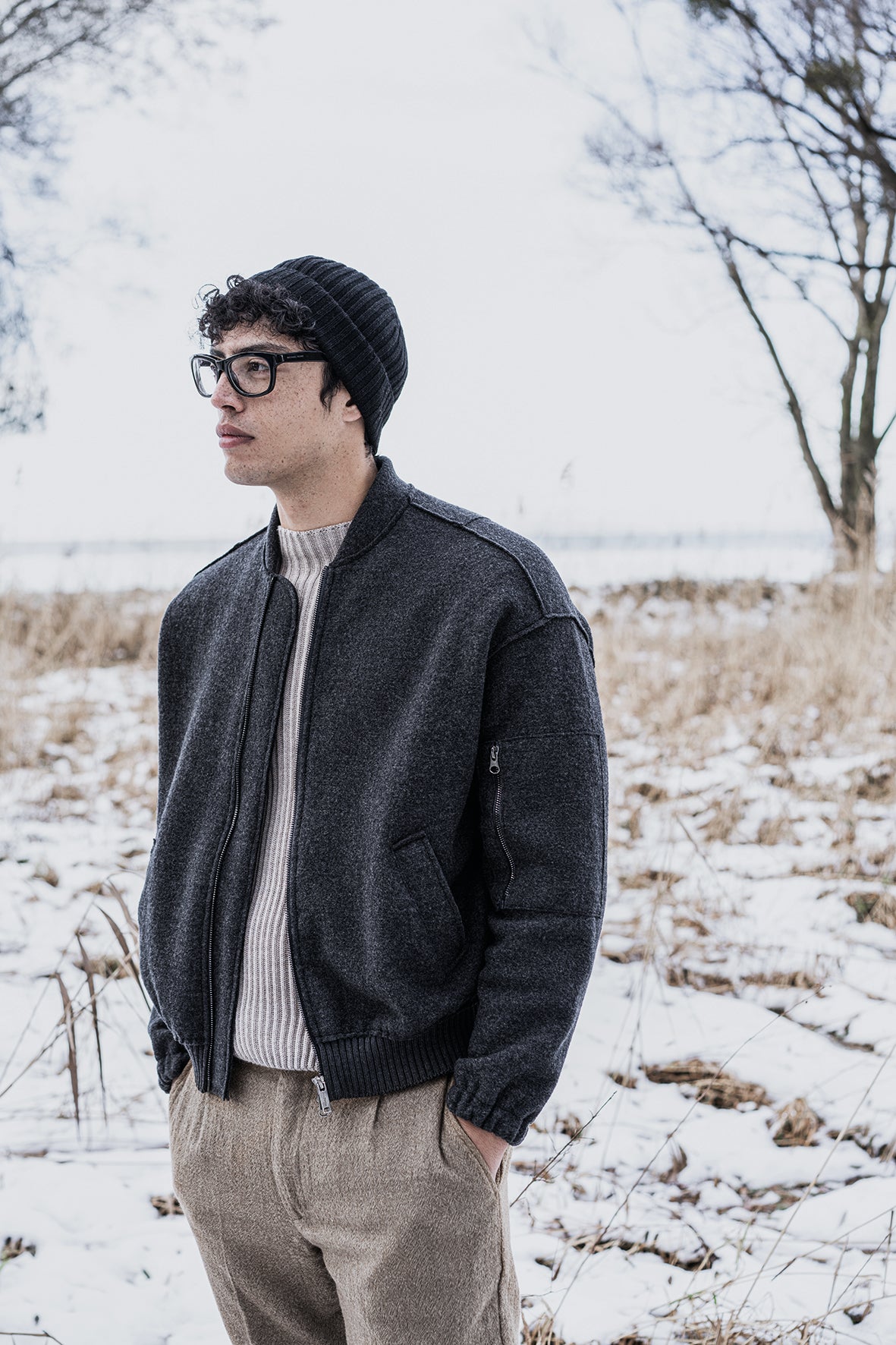 bomber jacket made of fine Merino wool