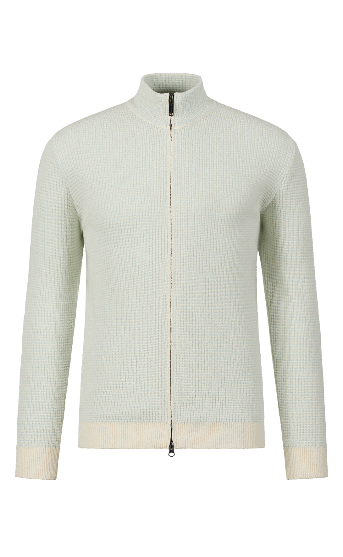 Zip jacket made of cotton bouclé and cooling cotton