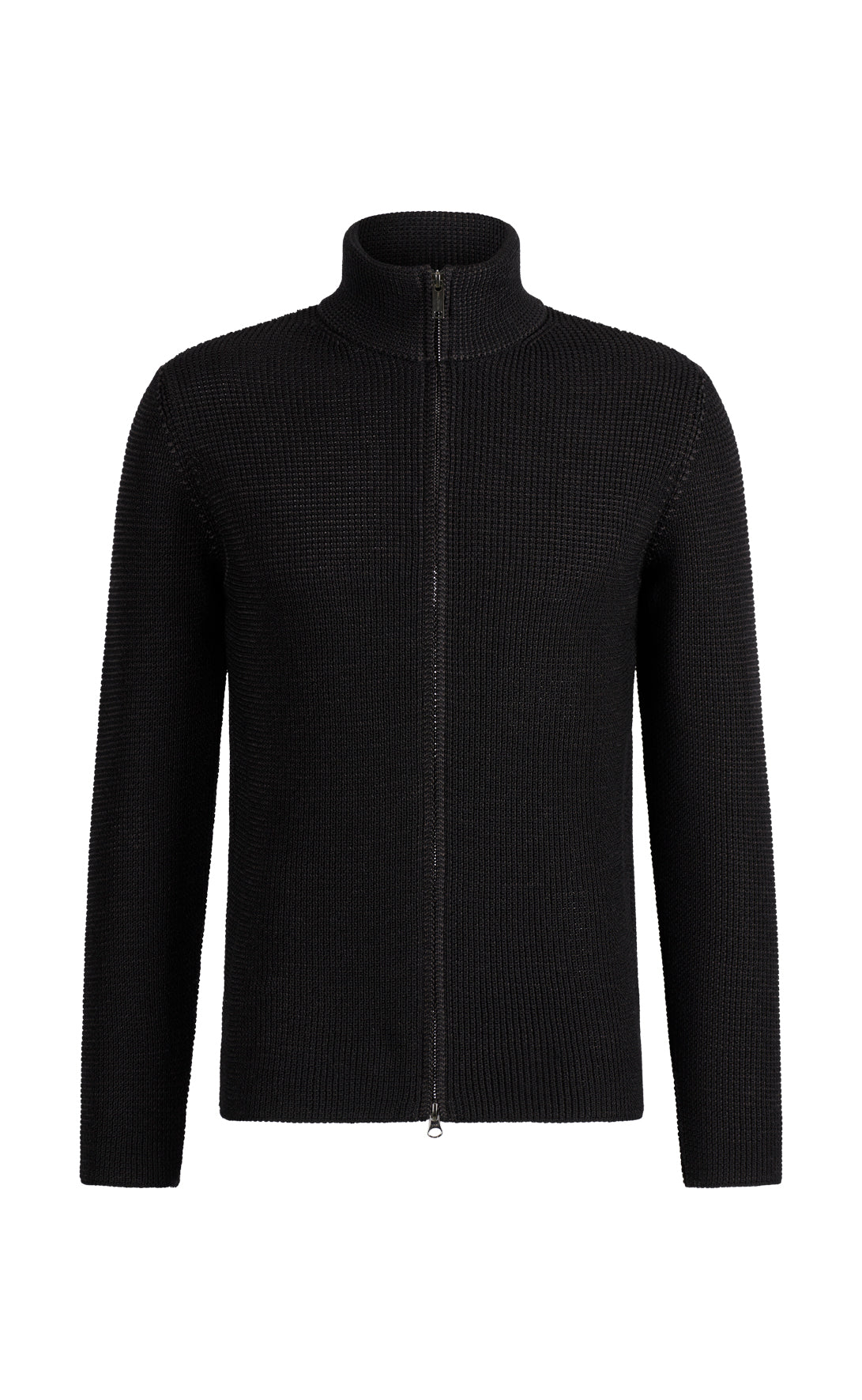 Zip jacket in 10,000 meters of the finest merino wool, regular fit