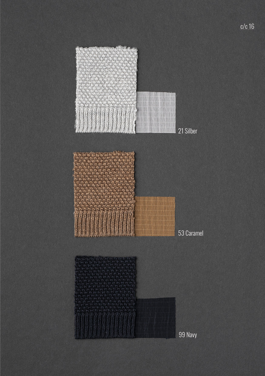 Outdoor jacket in rice grain knit structure made of 100% Merino, fully lined with nylon quilting