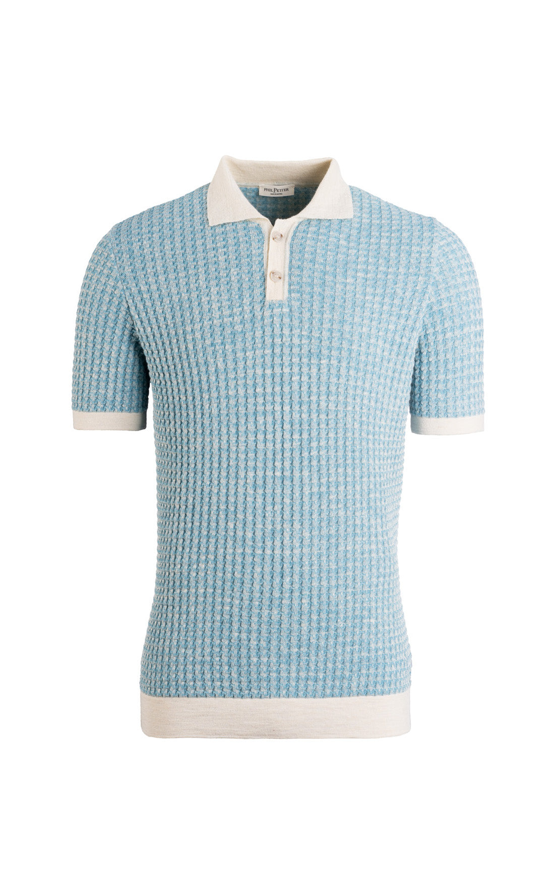 Linen-cotton knit polo shirt, regular fit