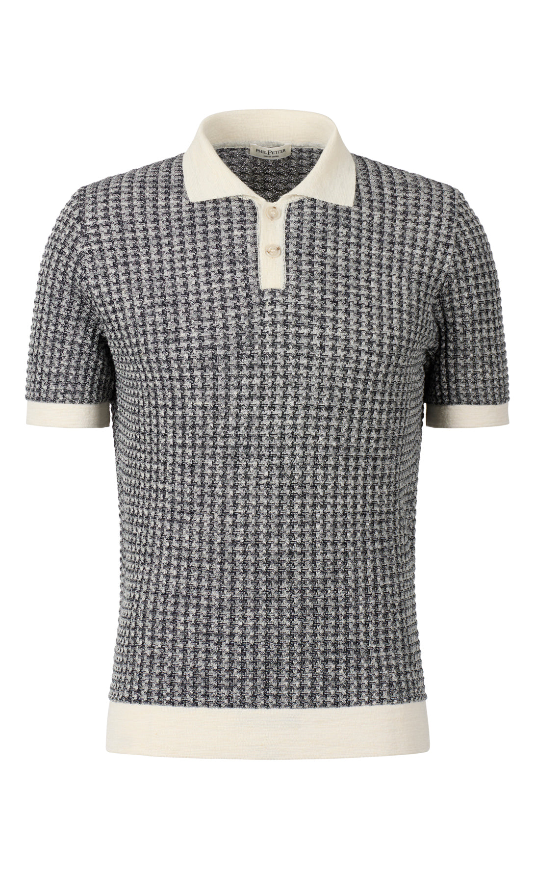 Linen-cotton knit polo shirt, regular fit