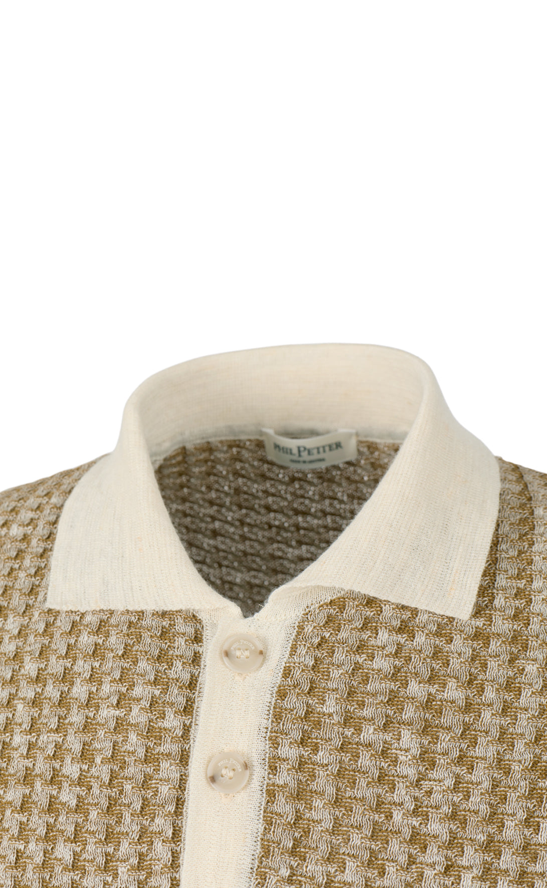 Linen-cotton knit polo shirt, regular fit