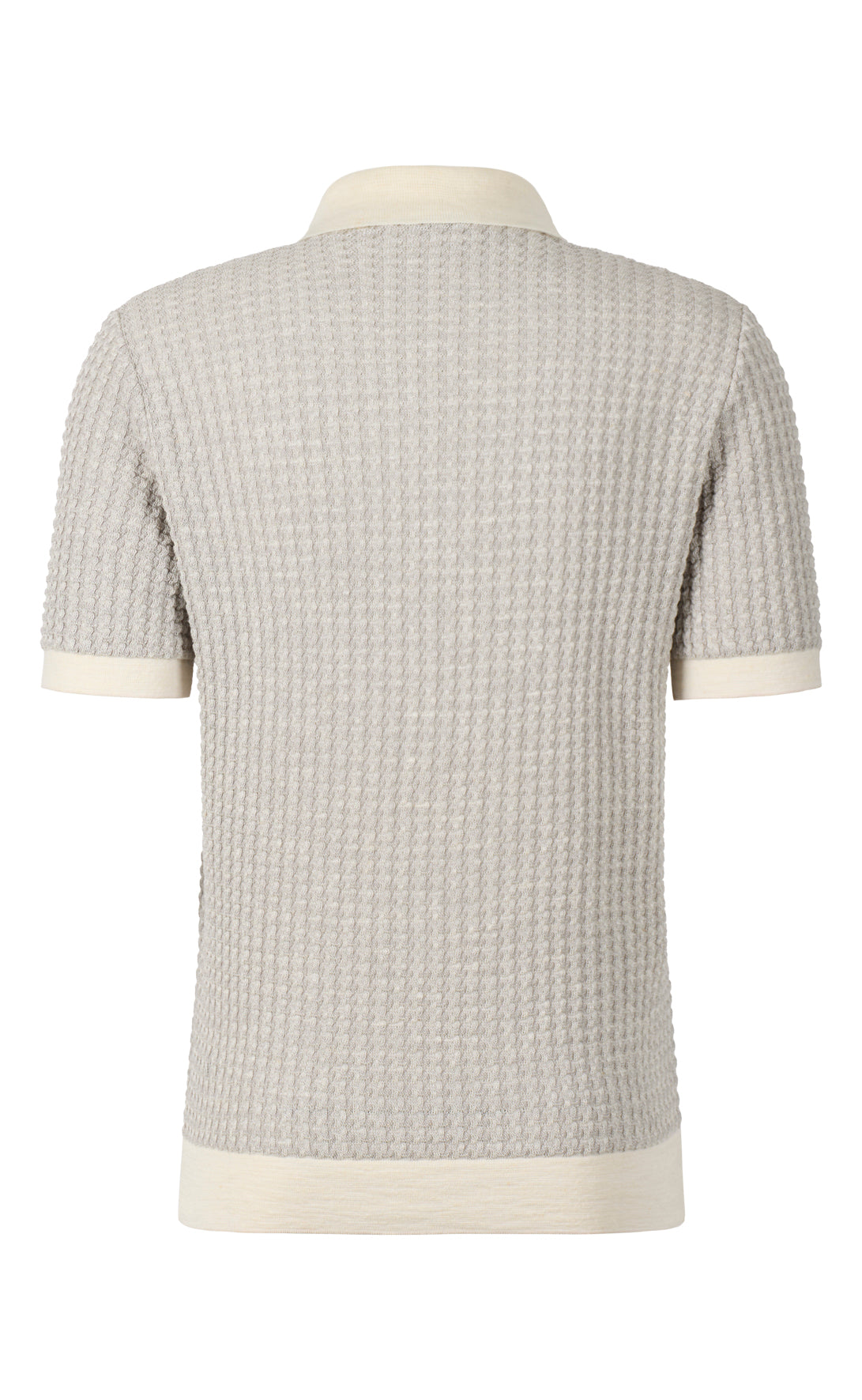 Linen-cotton knit polo shirt, regular fit