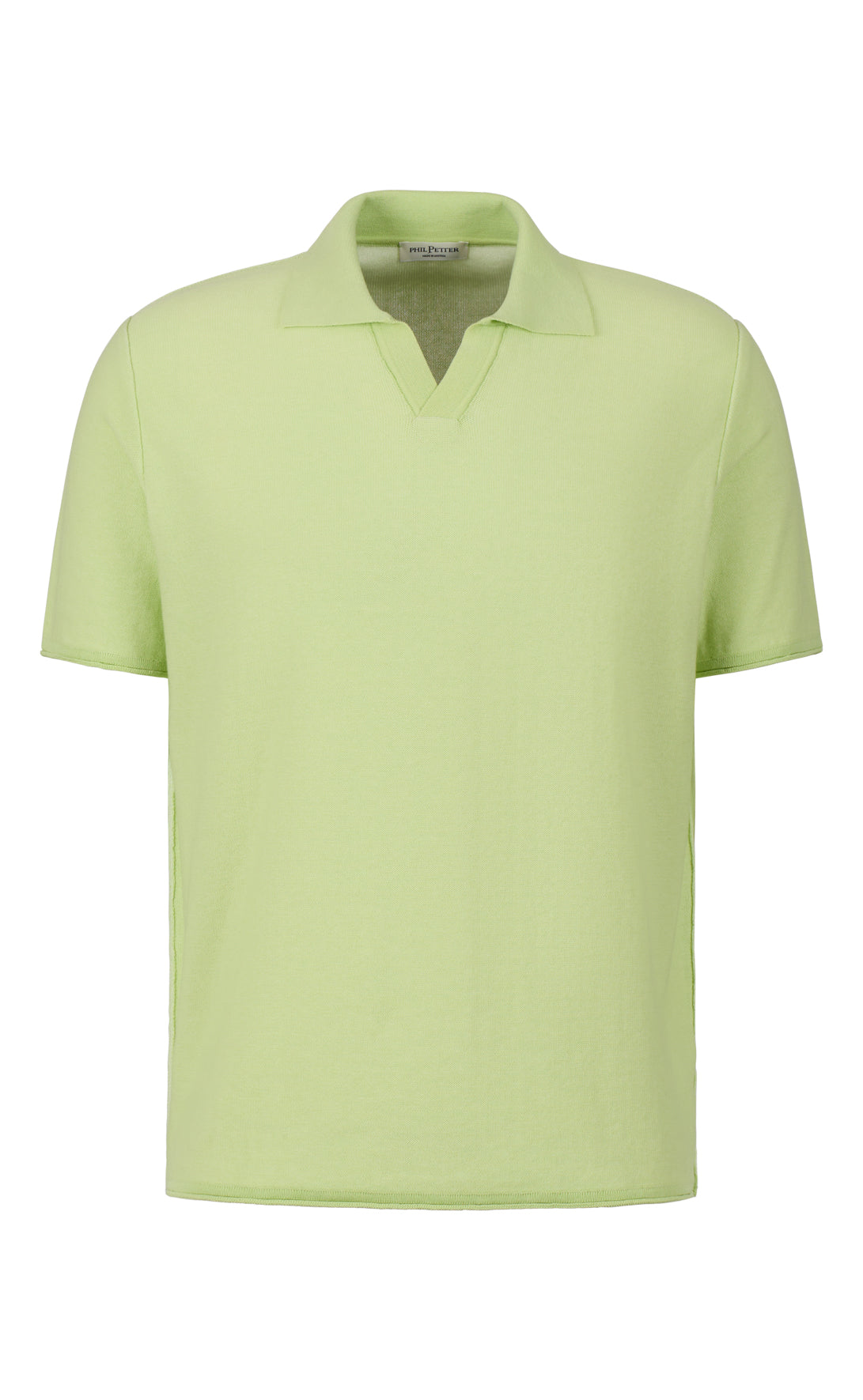 Supersoft knitted polo shirt made of the finest cotton, double-faced, relaxed fit