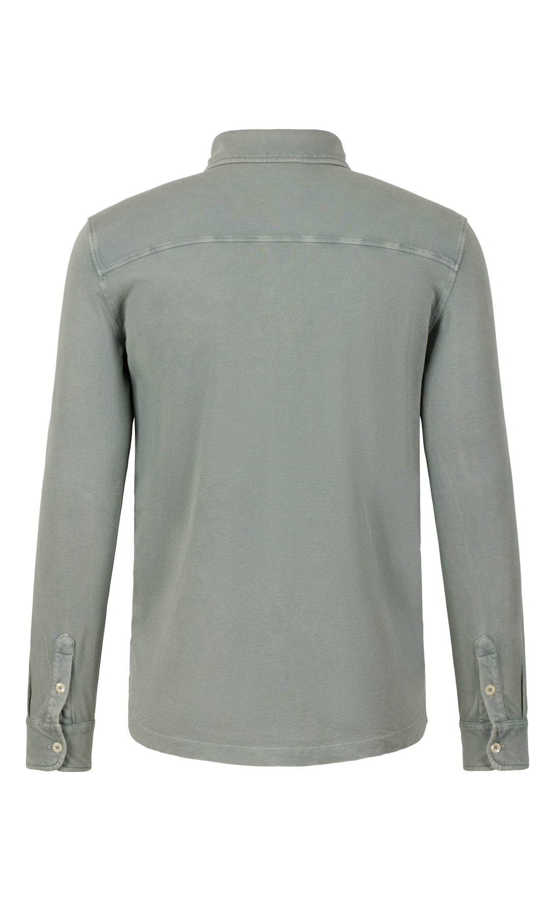 Shirt made of soft cotton piqué, long sleeve, regular fit