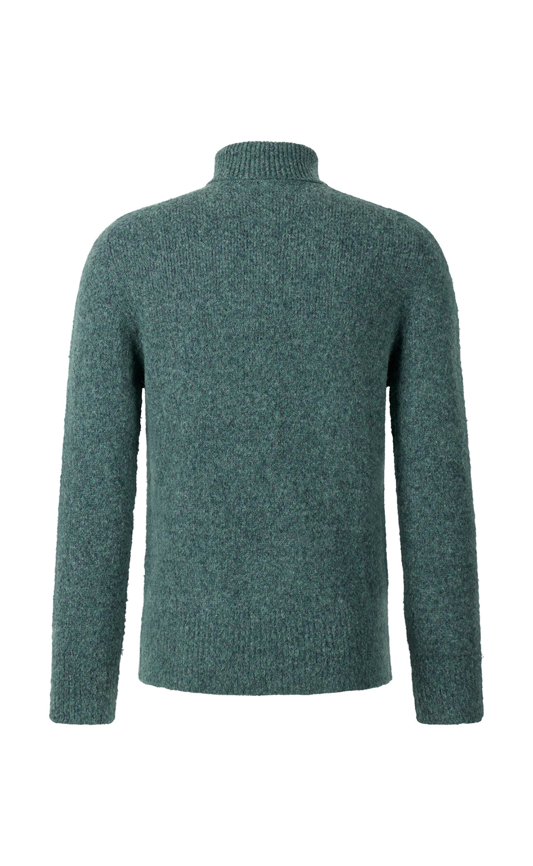 Seamless knitted turtleneck sweater in supersoft tweed yarn, relaxed fit