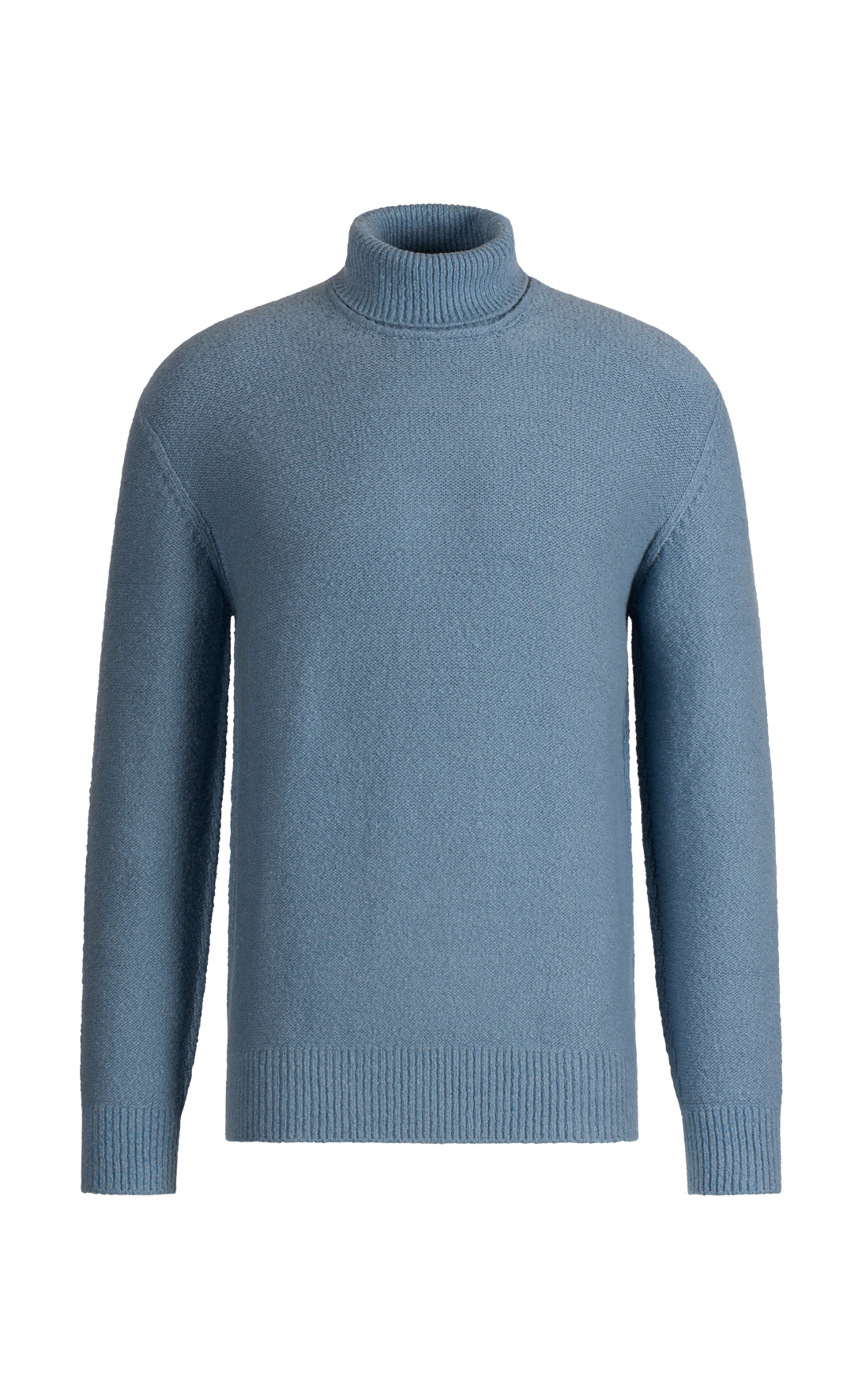 Seamless turtleneck sweater in skin-friendly winter cotton, relaxed fit