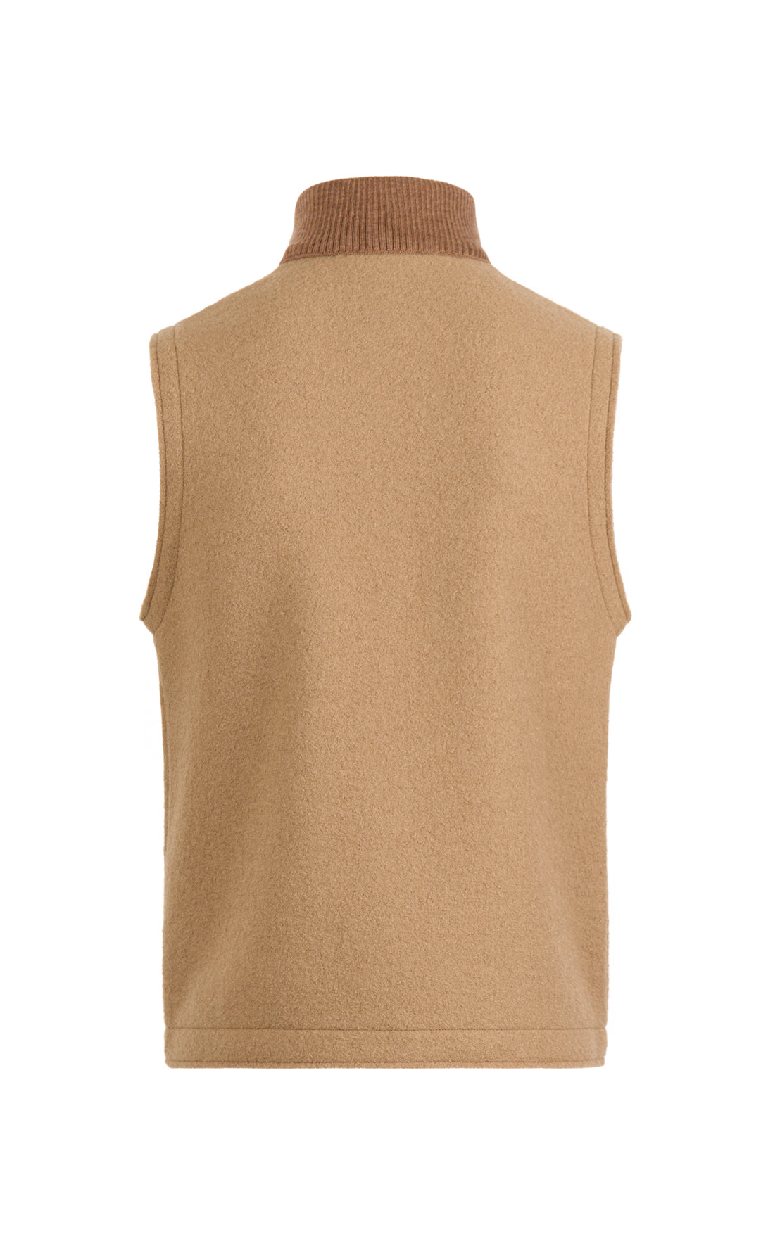 Zip-gilet made of 100% felted merino wool, relaxed fit