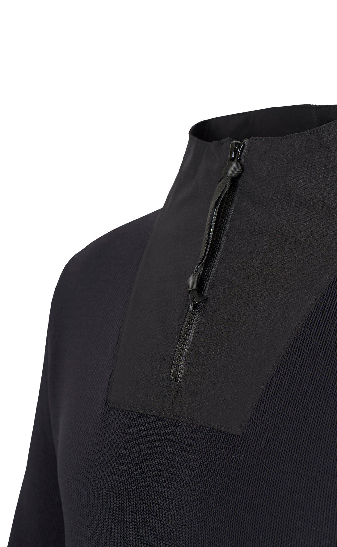 Hybrid zip-up sweatshirt made of technical cotton effect yarn, relaxed fit