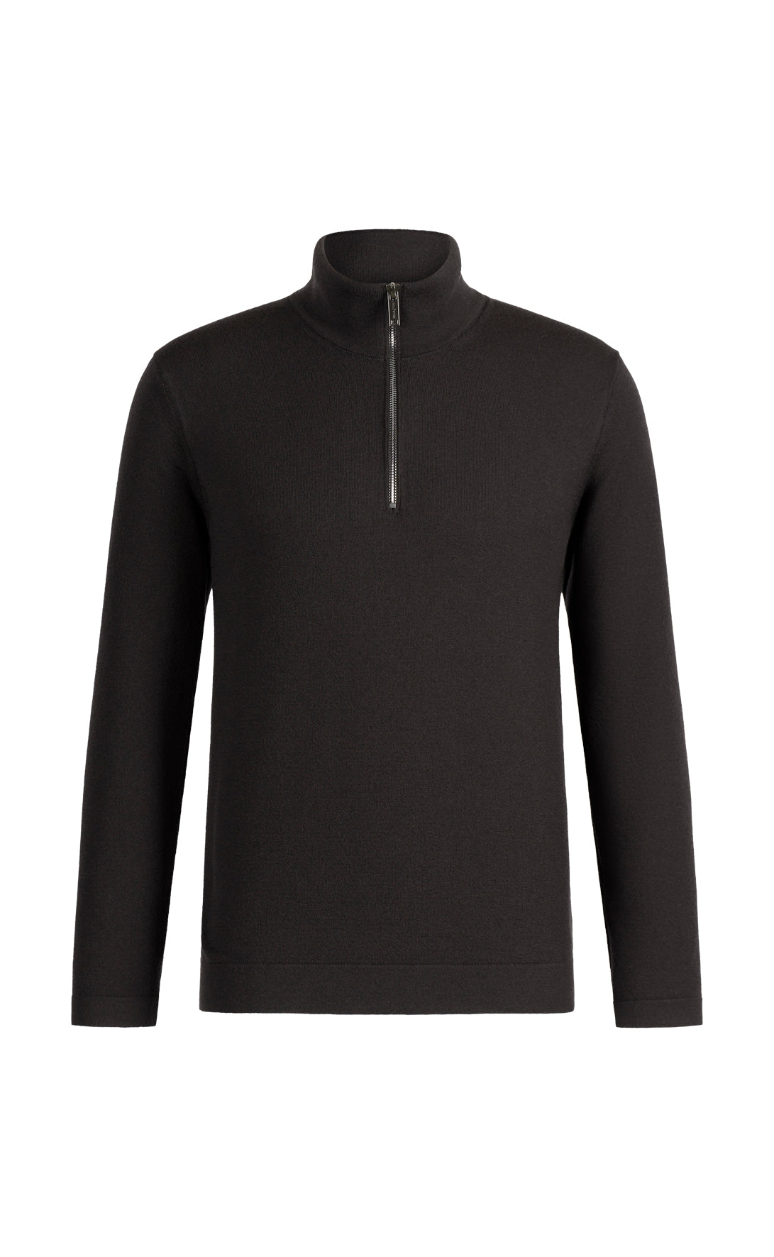 Super comfortable merino wool zip sweater with functional stretch, regular fit