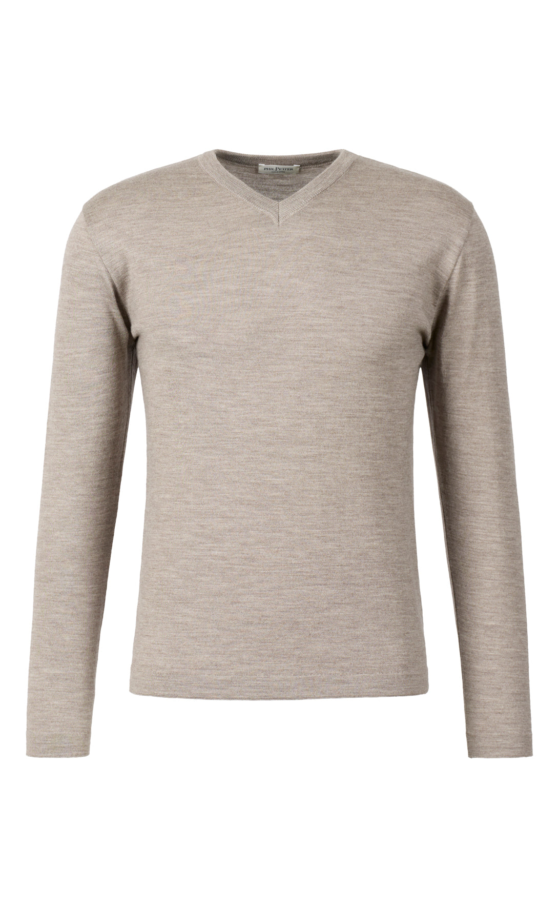 V-neck sweater made of extra-fine Merino silk, regular fit
