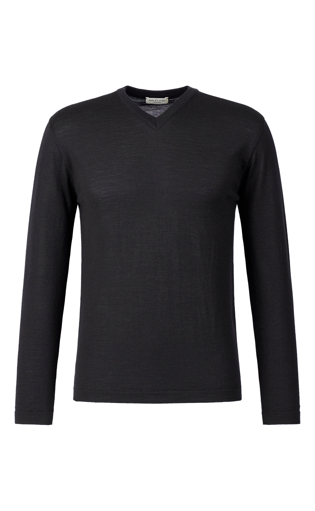 V-neck sweater made of extra-fine Merino silk, regular fit