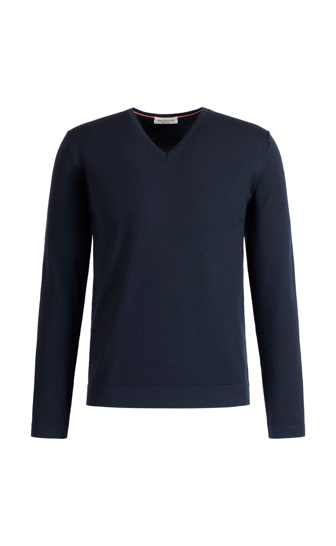 V-neck sweater made of stretchy merino wool