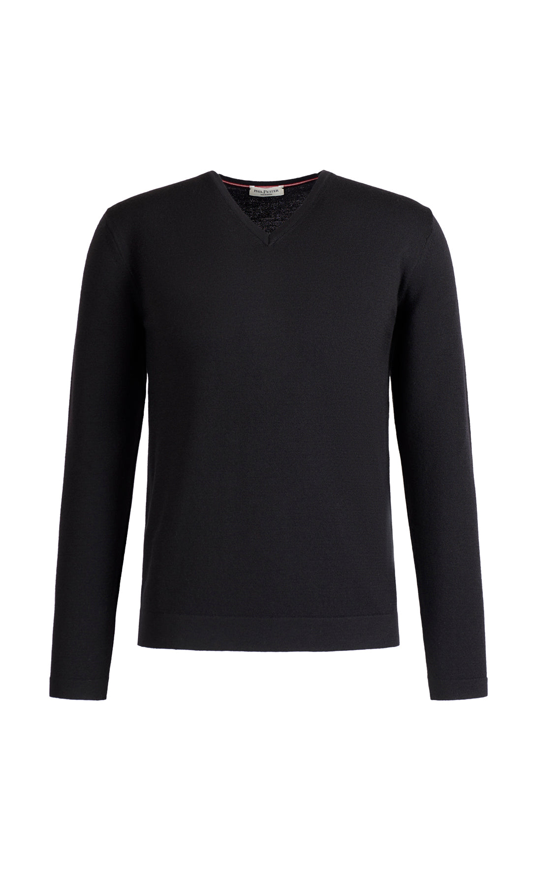 V-neck sweater made of stretchy merino wool