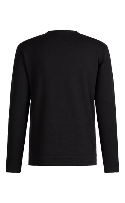V-neck sweater made of stretchy merino wool