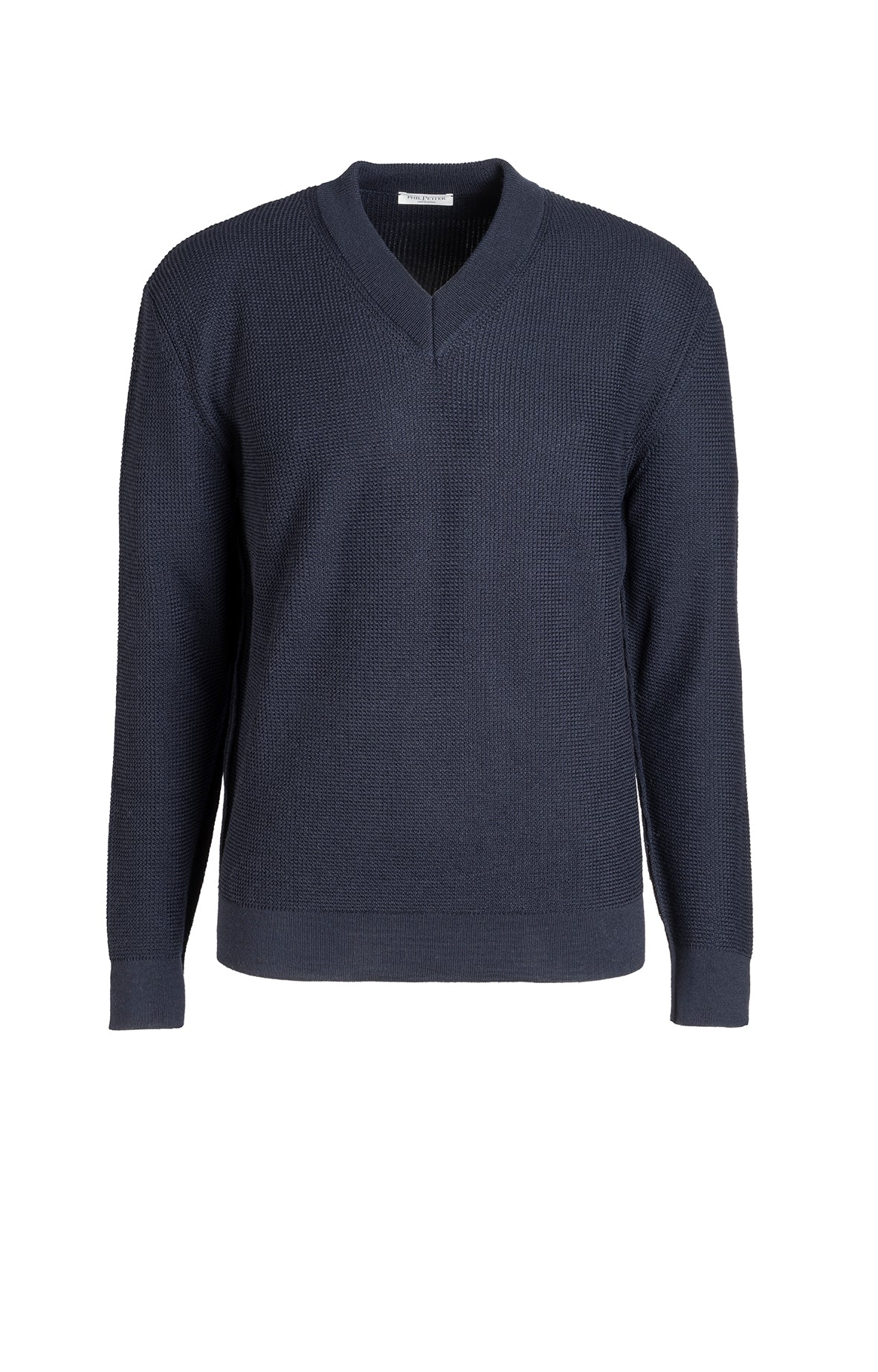 V-neck sweater made of merino wool in ribbed look, relaxed fit