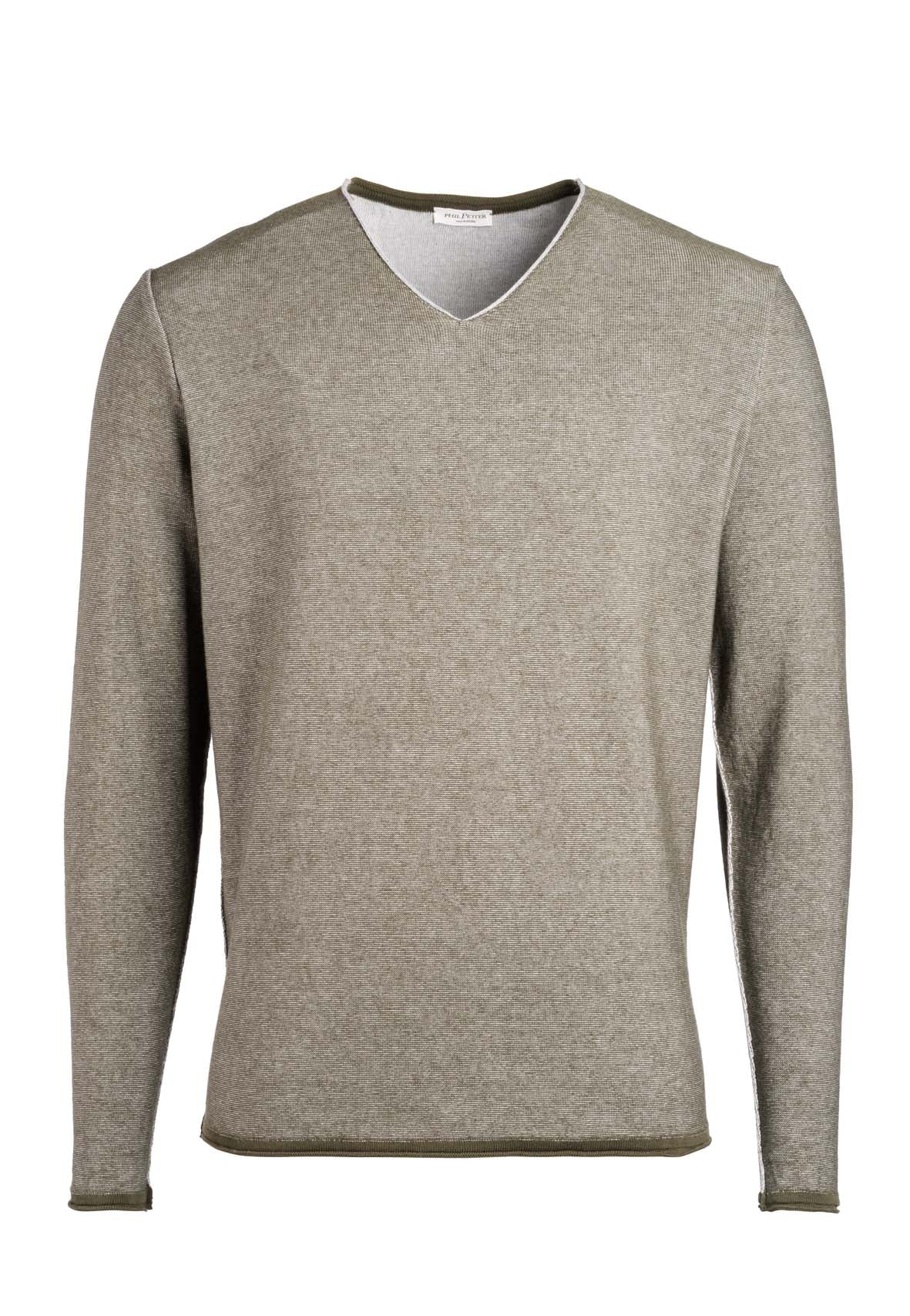 Super soft V-neck sweater made of the finest cotton, double-face, relaxed fit