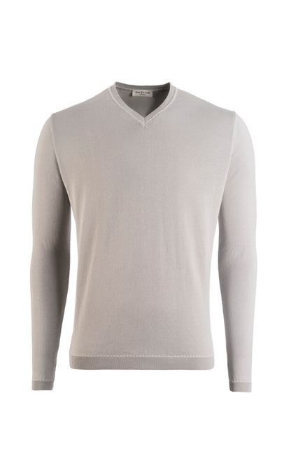 V-Pullover aus feinster Baumwolle, Relaxed Fit