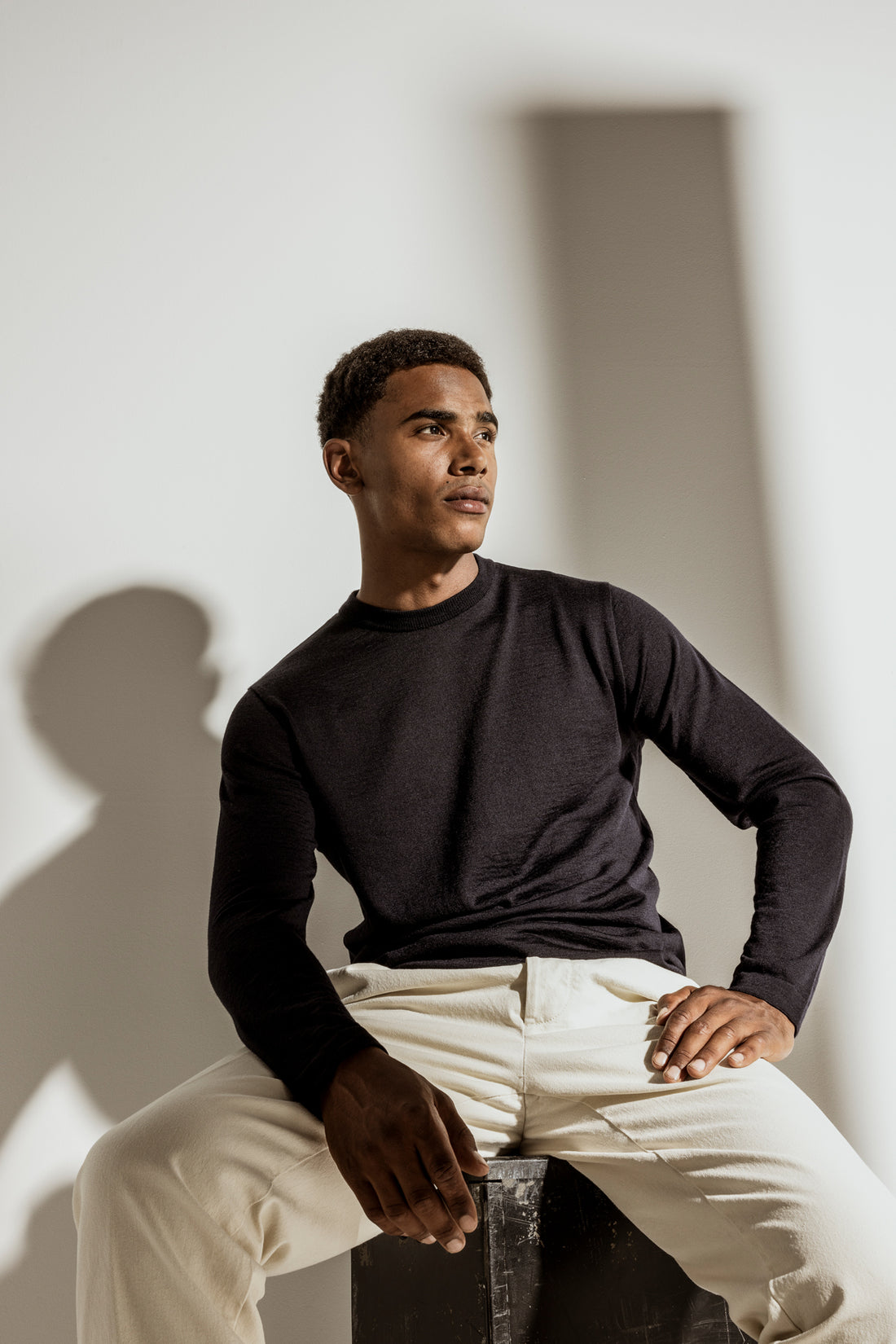 round neck sweater merino silk