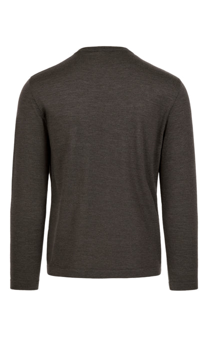 Crew neck sweater made of extra-fine Merino silk, regular fit