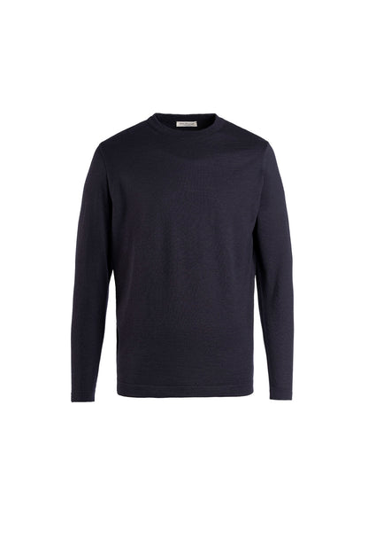 Crew neck sweater made of extra-fine Merino silk, regular fit