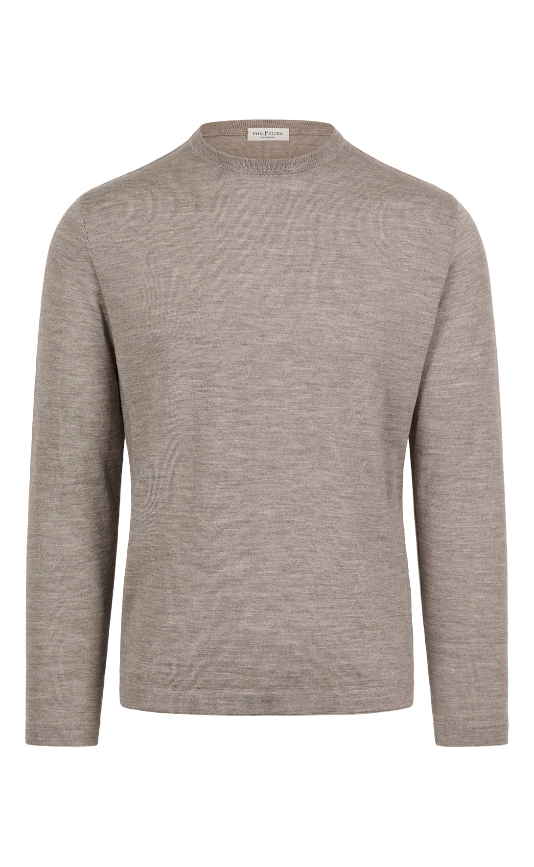 Crew neck sweater made of extra-fine Merino silk, regular fit
