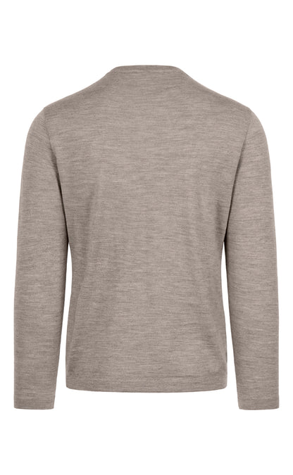Crew neck sweater made of extra-fine Merino silk, regular fit